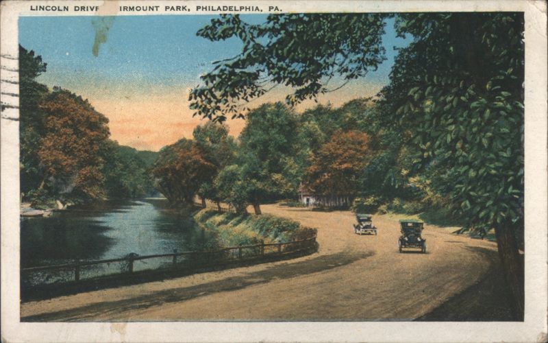 Lincoln Drive, Irmount Park with Vintage Cars Philadelphia Pennsylvania