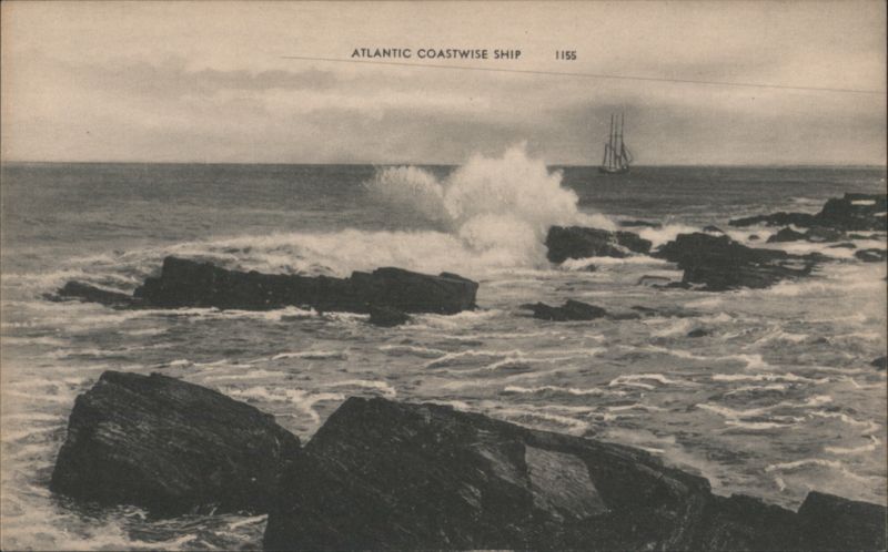 ATLANTIC COASTWISE SHIP, Rough Seas and Rocky Coast