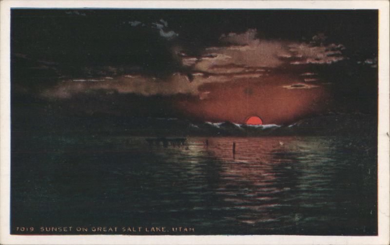 Sunset on Great Salt Lake, Utah