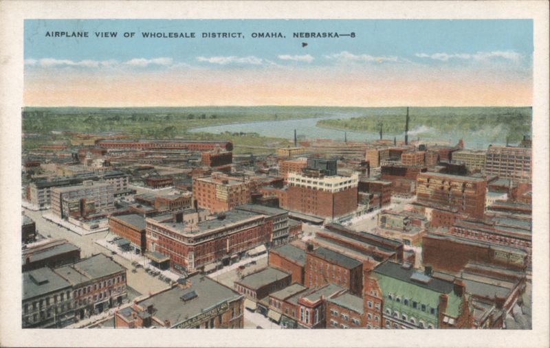 Airplane View of Wholesale District, Omaha, Nebraska