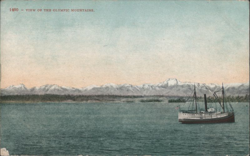View of Olympic Mountains with Steamboat Washington