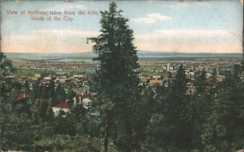 View of Spokane taken from the hills, South of the City Washington
