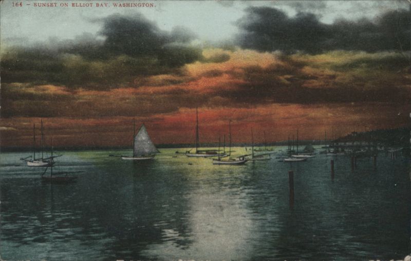 Sunset on Elliot Bay, Washington