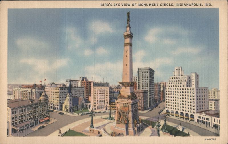 Bird's-Eye View of Monument Circle Indianapolis