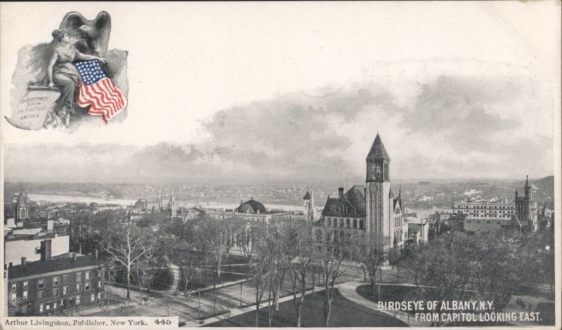 Birdseye of Albany, NY from Capitol Looking East New York