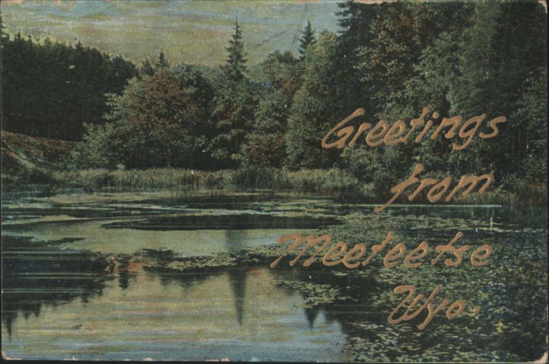 Greetings from Meeteetse Wyo. Pond and Forest Scene Wyoming