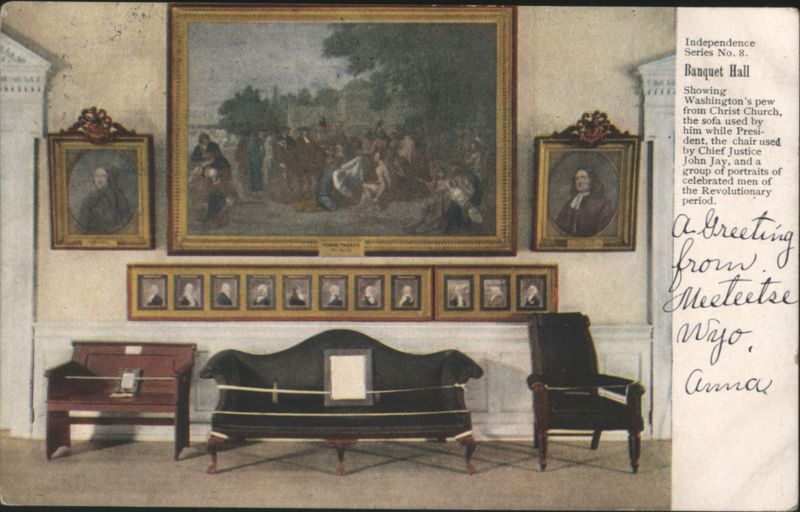 Banquet Hall, Washington's Pew, Jay's Chair, Revolutionary Portraits