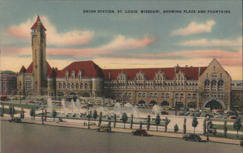 Union Station, Aloe Plaza & Fountains St. Louis Missouri