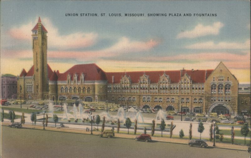 Union Station, Aloe Plaza & Fountains, St. Louis Missouri