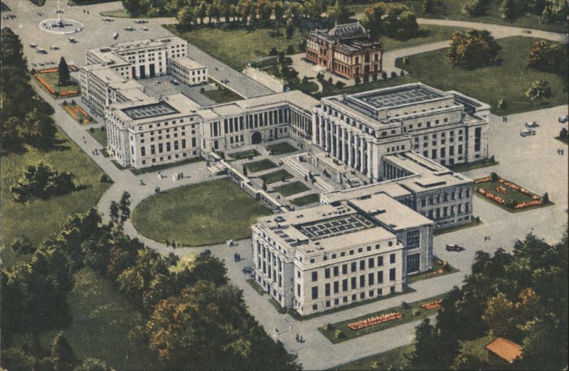 Palais des Nations, Aerial View, Geneva Genève Switzerland