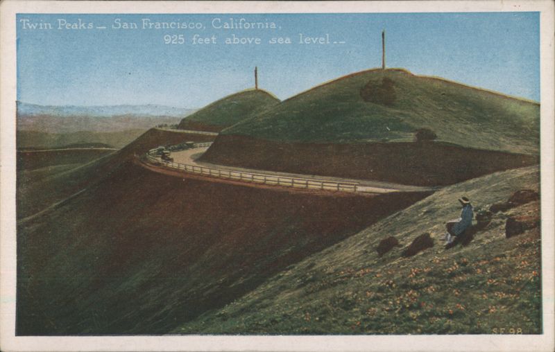 Twin Peaks, 925 feet above sea level San Francisco California