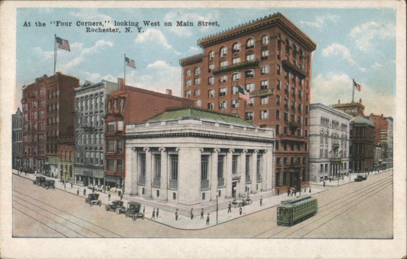 Four Corners, Main Street, looking West, Rochester, NY New York
