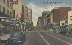 Elm Street Looking North, Greensboro, NC Postcard