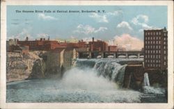 Genesee River Falls at Central Avenue Postcard