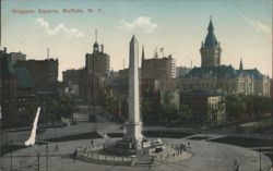 Niagara Square, Obelisk, Buffalo, NY Postcard