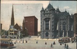 Buffalo, NY - Ye Old Hermitage on Shelton Square Streetcars Postcard