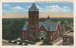 West Market M. E. Church, South, Greensboro, NC Postcard