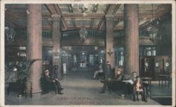 Lobby of Hotel Rochester Postcard