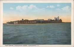 Fort Sumter, Charleston Harbor, Civil War First Shot Postcard