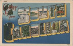 Greetings from South Carolina Large Letter View Postcard