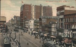 Main Street Looking North, Buffalo, NY Postcard