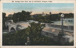 Bridge from Goat Isle to Mainland, Niagara Falls Postcard