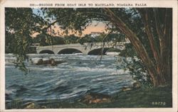 Bridge From Goat Isle To Mainland, Niagara Falls Postcard