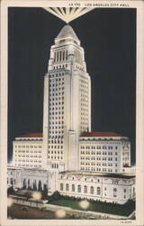 Los Angeles City Hall with Light Beam Postcard