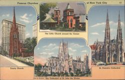 Famous Churches of New York City Postcard