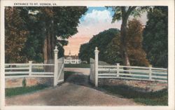 Entrance to Mount Vernon, VA Postcard