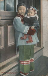 Chinese Slave Nurse Girl and Chinese Baby Postcard