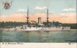 U. S. Battleship Illinois Postcard