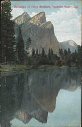 Reflection of Three Brothers, Yosemite Valley, CA Postcard