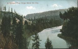 Spokane River Gorge Below the City Postcard