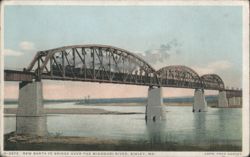 New Santa Fe Bridge over Missouri River, Sibley, MO Postcard
