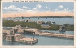 New Locks, Erie Canal, Buffalo, NY Postcard