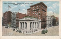 Four Corners, Main Street, looking West, Rochester, NY Postcard