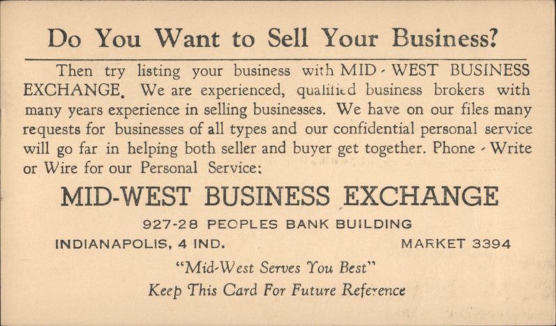 MID-WEST BUSINESS EXCHANGE Business Brokerage Service Indianapolis