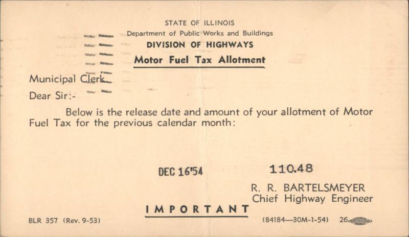 Illinois Division of Highways Motor Fuel Tax Allotment