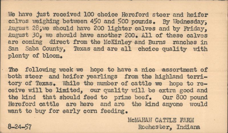 McMahan Cattle Farm Hereford Steer & Heifer Calves for Sale, Rochester, IN Indiana