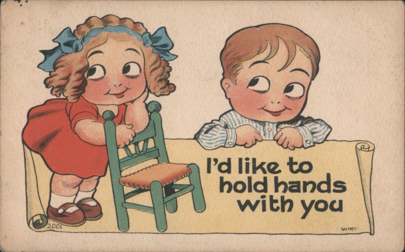 I'd Like to Hold Hands with You Children with Romantic Message