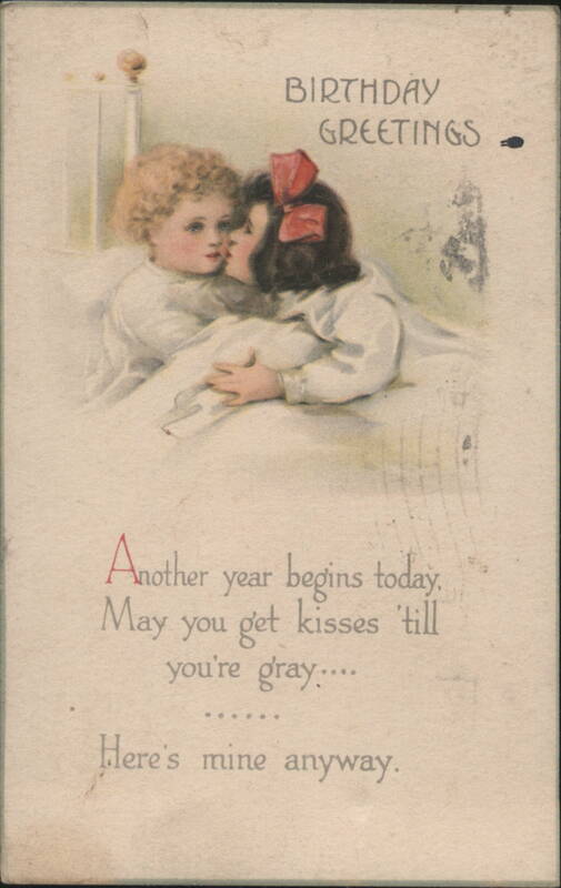 Birthday Greetings with Children Kissing