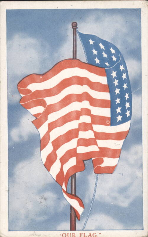 OUR FLAG. Upside Down American Flag WWI Era Patriotic Symbol