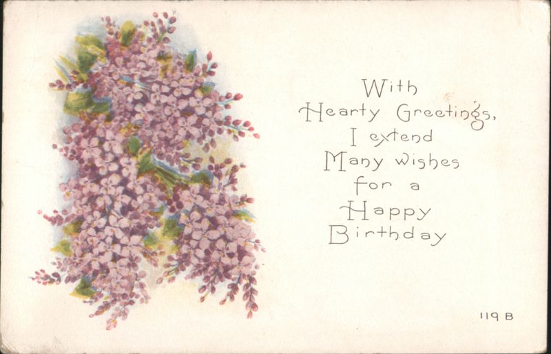 Lilac Flowers Happy Birthday Greetings