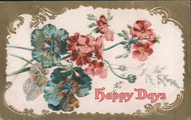 Happy Days with Pink and Blue Flowers