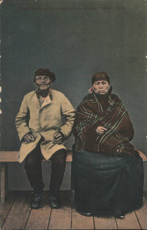 Chief Mason of the Quinaults and Squaw, Moclips, Wash. Washington