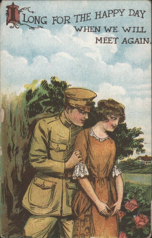 WWI Soldier and Woman Longing to Meet Again World War I