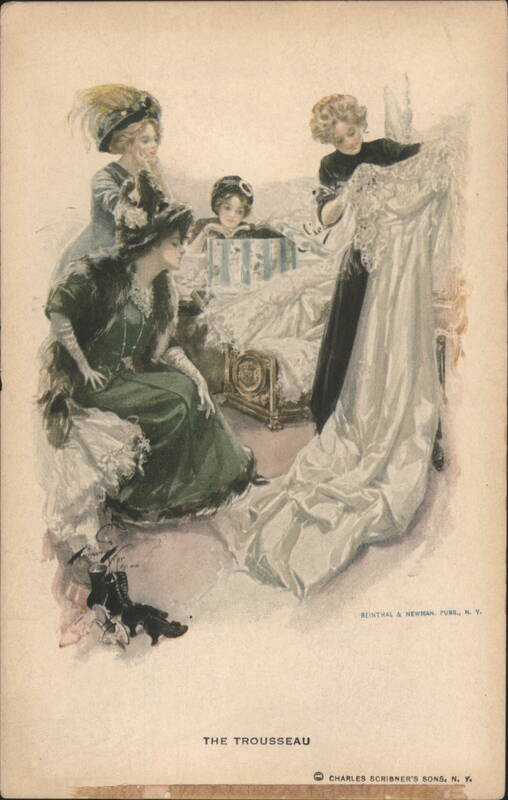 The Trousseau - Women Admiring a Bridal Gown Marriage & Wedding