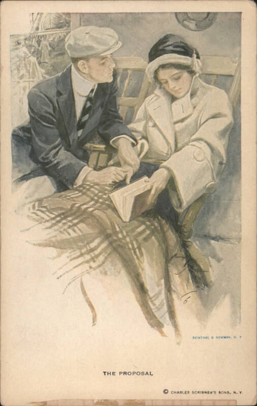 The Proposal - Young Couple in Romantic Scene Engagement