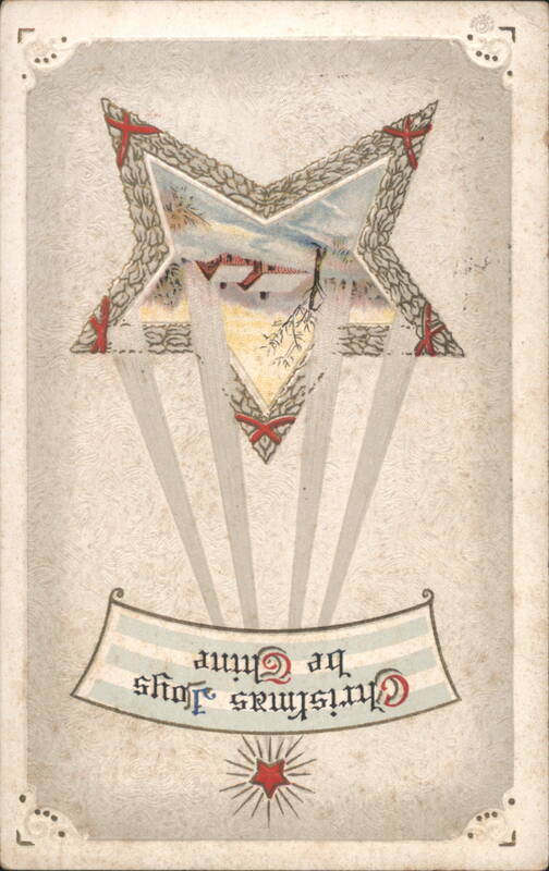 Christmas Star with Winter Scene and 'Christmas Joys be Thine' Greeting